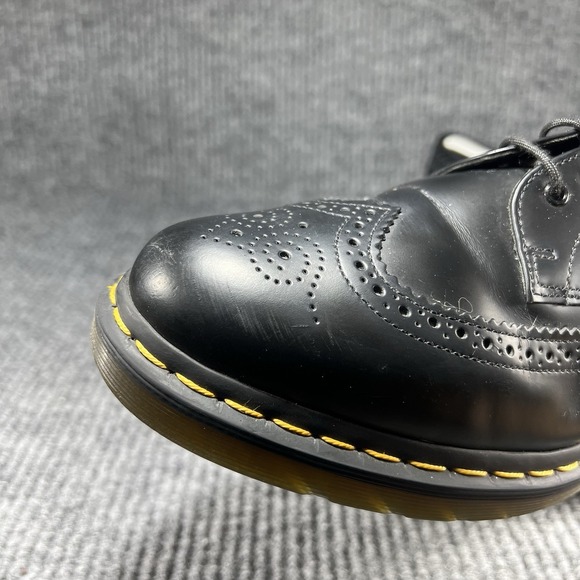 Doc Martens 3989 Brogue Men's Size 11 Yellow Stitch Smooth Leather Wingtip Shoes - Picture 10 of 14